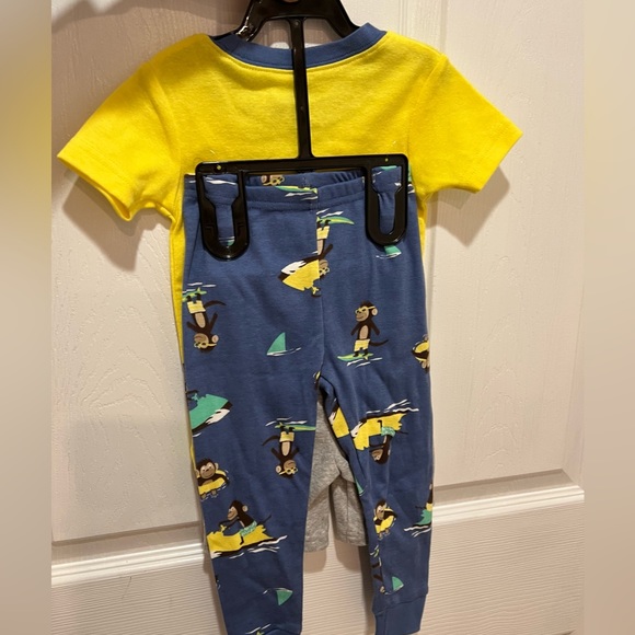 NWT Carters 3 piece set Monkey fitted cotton pajamas short sleeve, shorts, pants - Picture 5 of 5